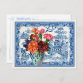 Blauwe wilde groeten briefkaart (Voorkant / Achterkant)