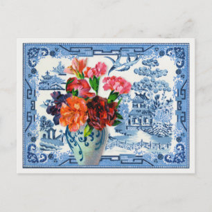 Blauwe wilde groeten briefkaart