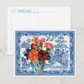 Blauwe wilde groeten briefkaart (Voorkant / Achterkant)