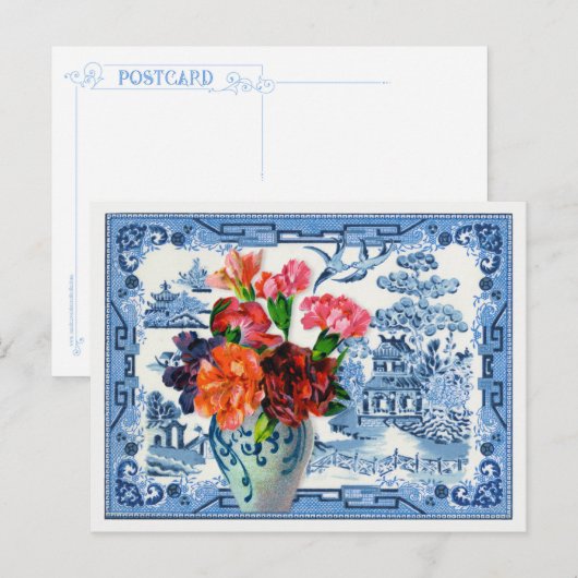 Blauwe wilde groeten briefkaart (Voorkant / Achterkant)