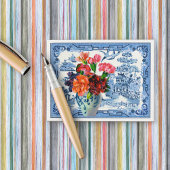 Blauwe wilde groeten briefkaart