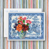 Blauwe wilde groeten briefkaart