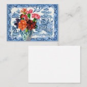 Blauwe wilde groeten visitekaartje (Voorkant / Achterkant)