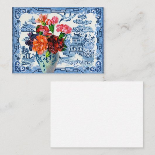 Blauwe wilde groeten visitekaartje (Voorkant / Achterkant)