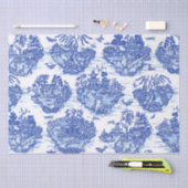 Blauwe wilde konijn Deer Fox Bird Toile Art Tissuepapier (Craft)