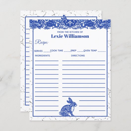 Blauwe wilde konijn uit keuken van de douane (Voorkant / Achterkant)