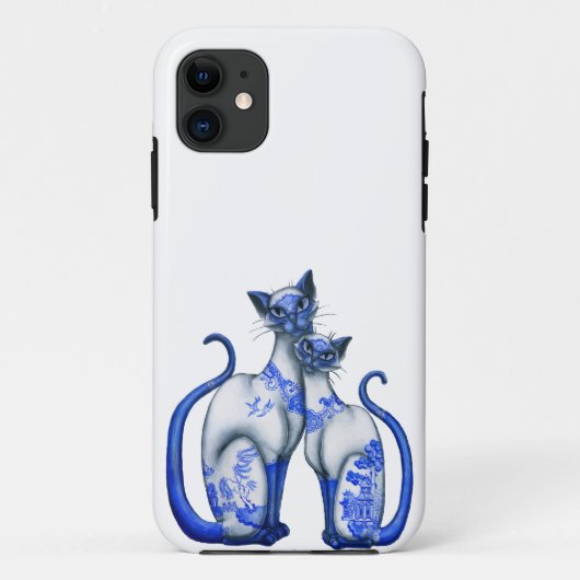 Blauwe wilde Siamese katten Case-Mate iPhone Case (Achterkant)