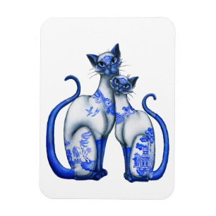 Blauwe wilde Siamese katten Magneet
