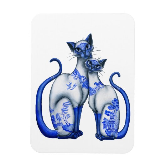 Blauwe wilde Siamese katten Magneet (Verticaal)