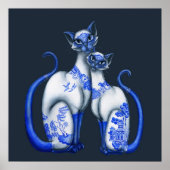 Blauwe wilde Siamese katten Poster (Voorkant)
