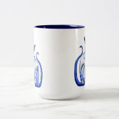 Blauwe wilde Siamese katten Tweekleurige Koffiemok (Center)