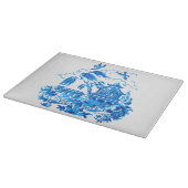 Blauwe wilde snijkaart snijplank (Hoek)