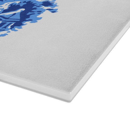 Blauwe wilde snijkaart snijplank (Hoek)