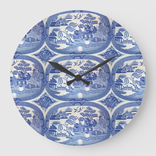 Blauwe Wilde Tijd - voeg  klasse aan uw muur toe Grote Klok (Voorkant)