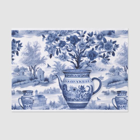 Blauwe wilde vasbloem tissuepapier (Voorkant)