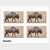 Blauwe wildebeest rechthoekige sticker (Vel)