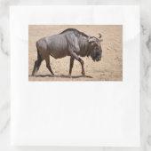 Blauwe wildebeest rechthoekige sticker (Tas)