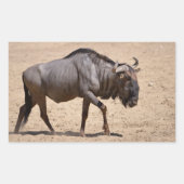Blauwe wildebeest rechthoekige sticker (Voorkant)