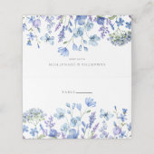 Blauwe Wildflower Bloemen Huwelijk Gevouwen Plaats Plaatskaartje (Buitenkant ongevouwen)