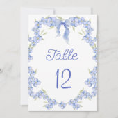 Blauwe Wildflower Bloemen Tafelnummer (Voorkant)
