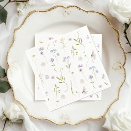 Blauwe Wildflower Floral elegante Baby Boy douche Servet