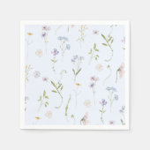 Blauwe Wildflower Floral elegante Baby Boy douche Servet (Voorkant)