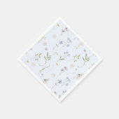 Blauwe Wildflower Floral elegante Baby Boy douche Servet (Hoek)