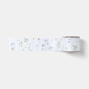 Blauwe Wildflower Floral elegante zomer Satijnen Lint