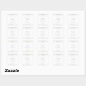Blauwe Wildflower Periwinkle trouwenvelop afdichti Vierkante Sticker (Vel)
