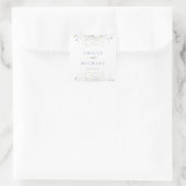 Blauwe Wildflower Periwinkle trouwenvelop afdichti Vierkante Sticker (Tas)
