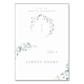 Blauwe Wildflower rustieke Boho opvouwbare plaats  Kaart (Voorkant)