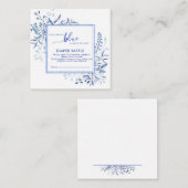 Blauwe Wildflower Something Blue Luier Raffle Informatiekaartje (Voorkant / Achterkant)