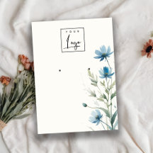 Blauwe Wildflower Waterverf Oorbel Logo Display