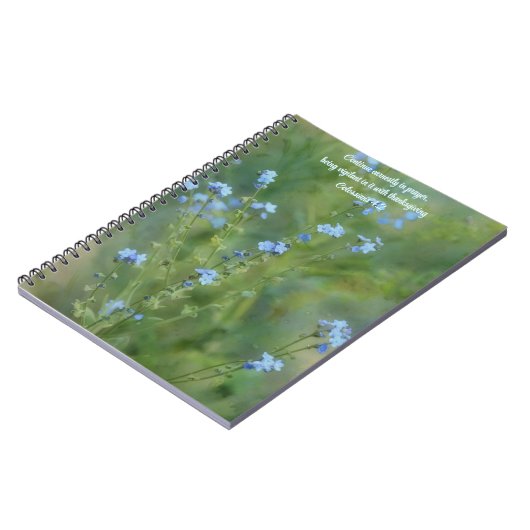 Blauwe Wildflowers Meadow Flower Art Prayer Journa Notitieboek (Linkerzijde)