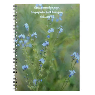 Blauwe Wildflowers Meadow Flower Art Prayer Journa Notitieboek