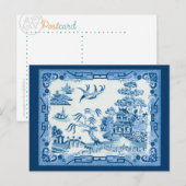  blauwe wilg briefkaart (Voorkant / Achterkant)