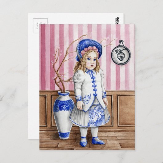 Blauwe Wilg Bru Briefkaart (Voorkant / Achterkant)