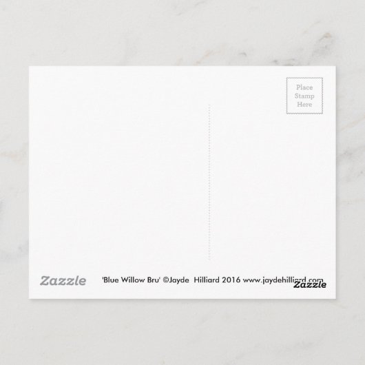Blauwe Wilg Bru Briefkaart (Achterkant)