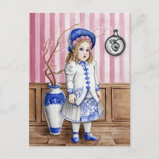 Blauwe Wilg Bru Briefkaart (Voorkant)