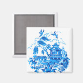 Blauwe Wilg China Design Magneet v2 (Voorkant / Achterkant)