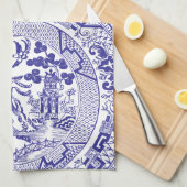 Blauwe Wilg China Patroon met gepersonaliseerde na Theedoek (Quarter Fold)