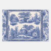 Blauwe wilg Decoupage Set van drie Inpakpapier Vel (Voorkant 3)