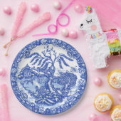 Blauwe Wilg Eekhoorn Vogel Vos Aziatische Tempel T Papieren Bordje (Feest)