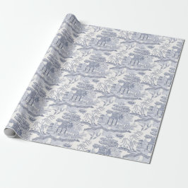 Blauwe Wilg in Grijs Blauw Lumbar PIllow Cadeaupapier