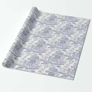 Blauwe Wilg in Grijs Blauw Lumbar PIllow Cadeaupapier