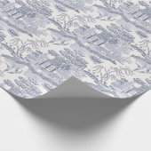 Blauwe Wilg in Grijs Blauw Lumbar PIllow Cadeaupapier (Hoek)