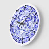 Blauwe wilg patroon [1912] grote klok (Hoek)