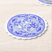 Blauwe wilg patroon [1912] kartonnen onderzetters (Gekanteld)