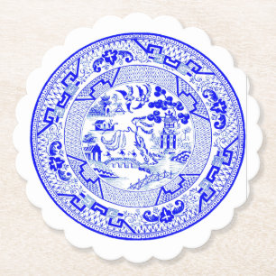 Blauwe wilg patroon [1912] kartonnen onderzetters