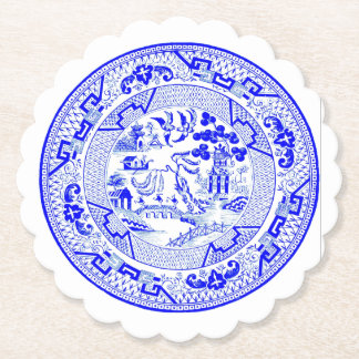 Blauwe wilg patroon [1912] kartonnen onderzetters